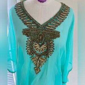 Embellished Turquoise Tunic Never worn.